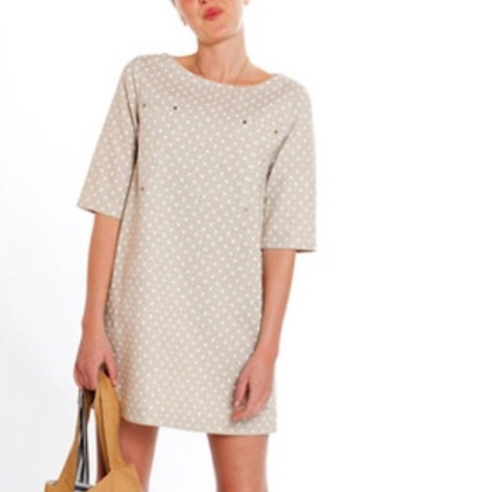 Emerson Fry Beige Polka Dot Mini Dress